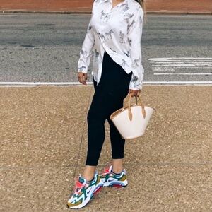 Zara Cream and Tan Tote Bag